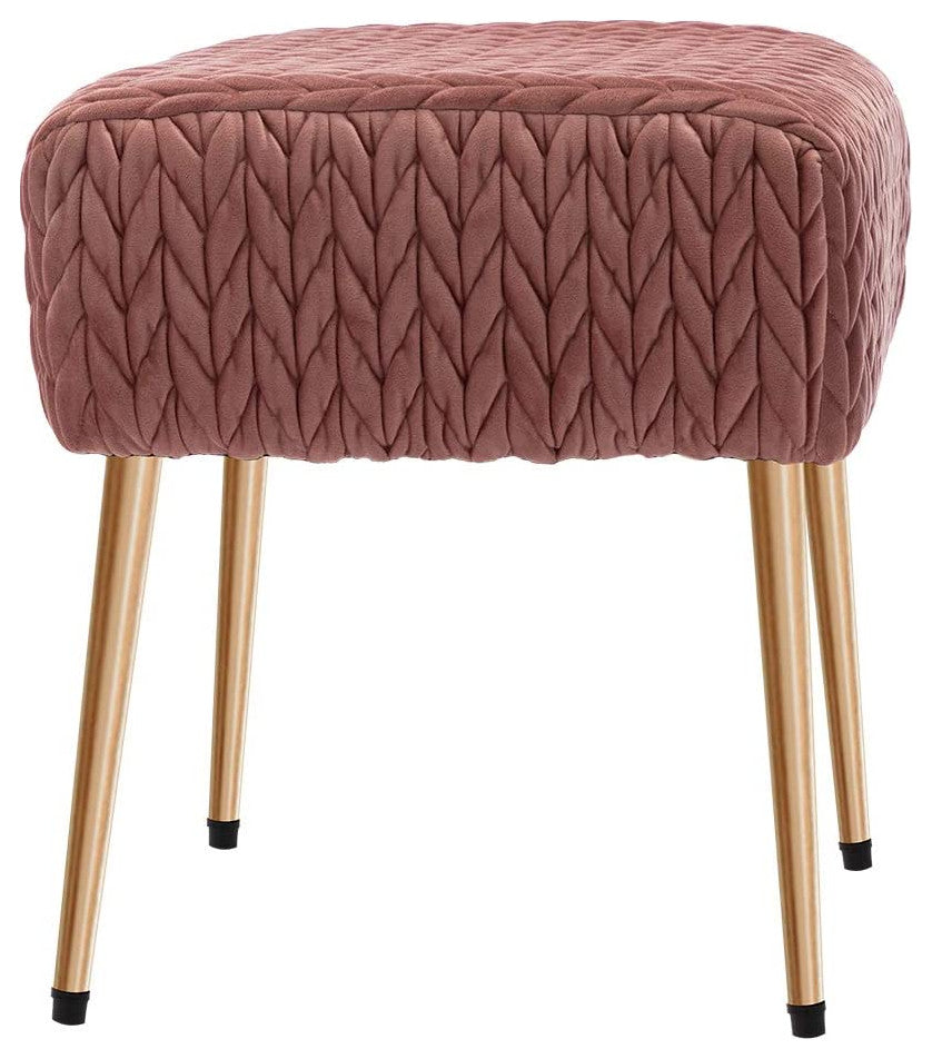 Modern Velvet Upholstered Ottoman Footrest