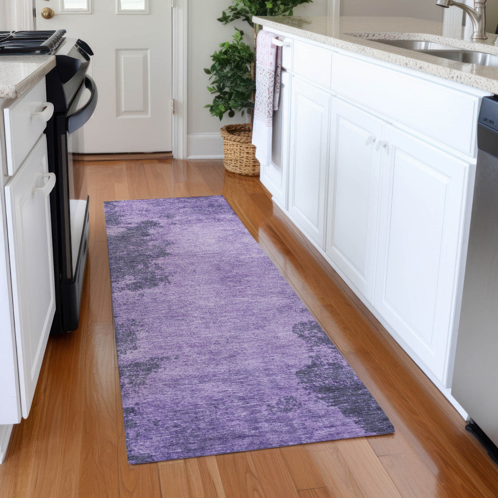 Machine Washable Indoor/Outdoor Chantille ACN1913 Purple 2'3" x 7'6" Runner Rug