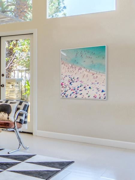 "Beach Love II" Floater Framed Painting Print on Canvas, 16"x16"