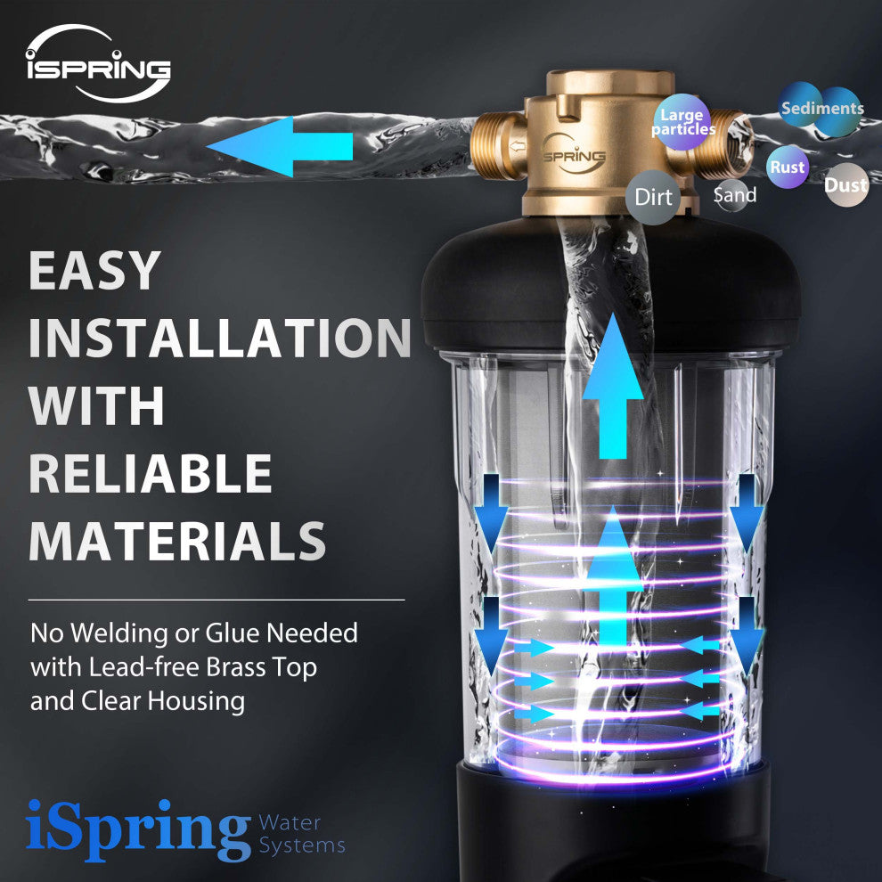 iSpring WSP50ARJ NSF Certified Spin-Down Sediment Water Filter, Jumbo Size