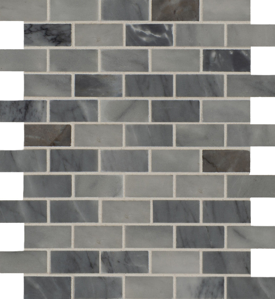 Carrara Classique Brick 1X2 Honed Mosaic, 10 Sheets