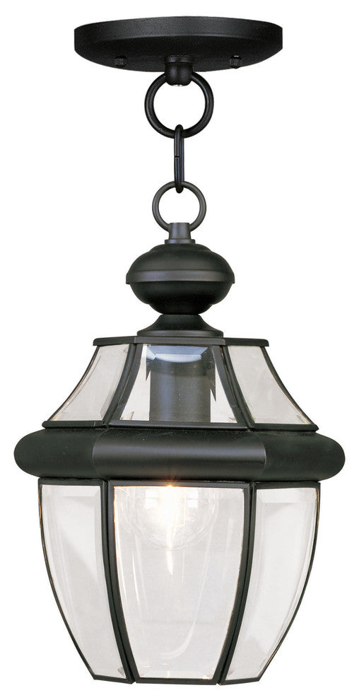 Monterey Outdoor Chain-Hang Light, Antique Brass, Black