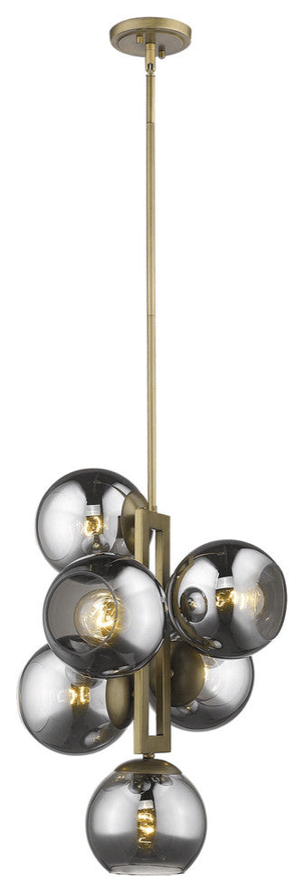 Lunette 6-Light Aged Brass Pendant