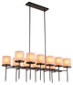 Bradford Twelve Light Pendant Bronze Opal White Glass