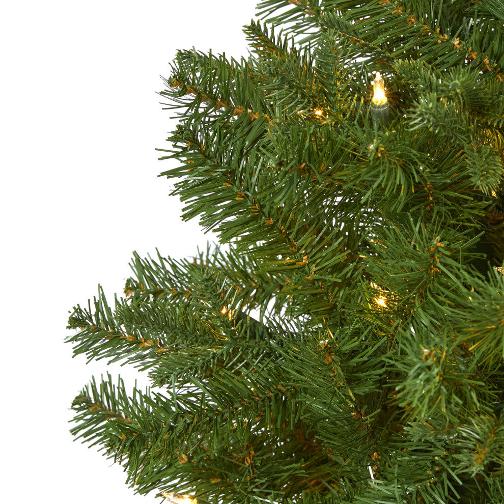 5' Vancouver Spruce Faux Xmas Tree With 200 White Lights & 461 Bendable Branches