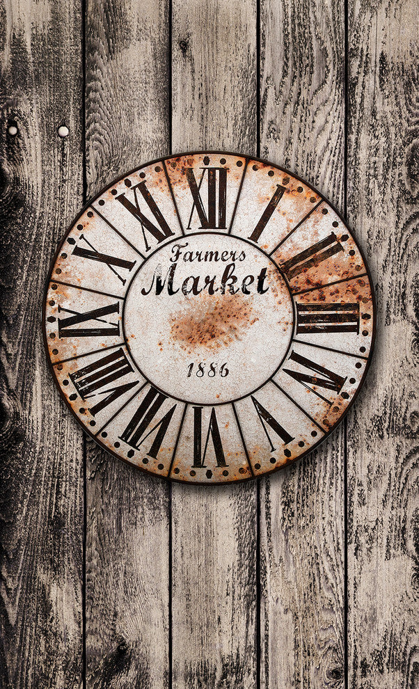 Farmers Market Oversized Wall Clock
