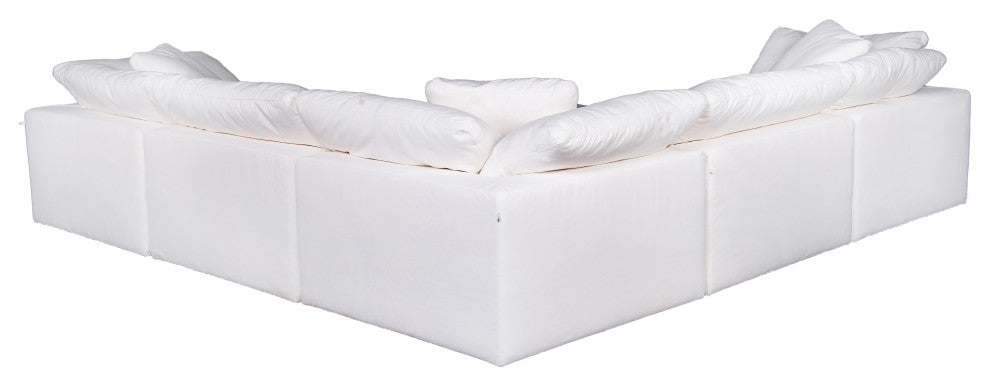 First of A Kind Clay Modular Sectional Livesmart Fabric White