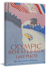 "Olympic Bobsled Run" Painting Print on Wrapped Canvas, 30"x45"