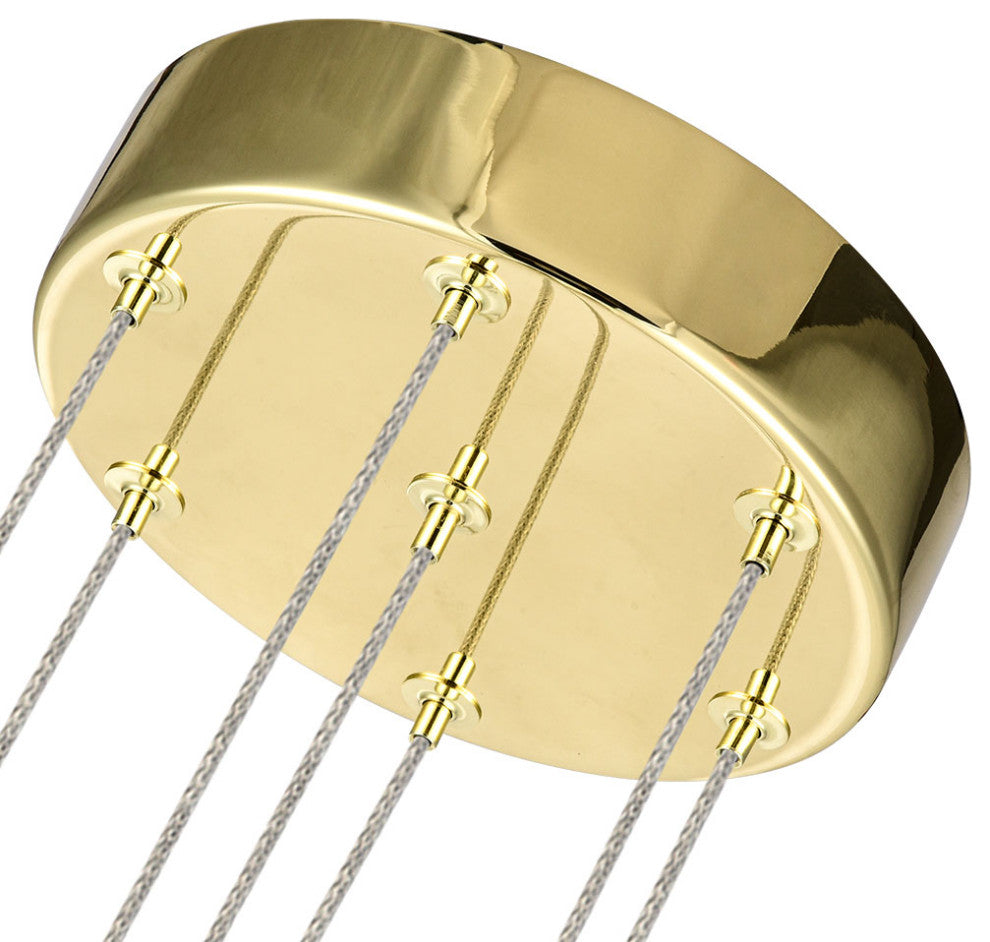 Venezia 7-Light ETL Certified Integrated LED Chandelier Lighting Fixture, Gold