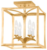 Bergamo 4-Light Flush Mount, Vintage Gold Leaf