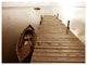 Albufera Lake Wetlands Pier, Boat Canvas Art Print, 40"x30"