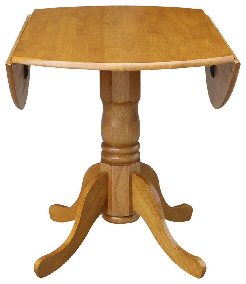 42 in. Dual Drop Leaf Table with 4 Slat Back Dining Chairs