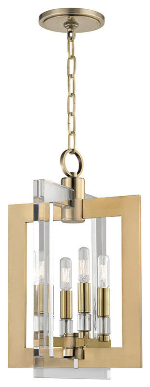 Wellington 4-Light, Pendant, Aged Brass