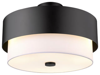 Z-LITE 3-Light Semi Flush, Matte Black