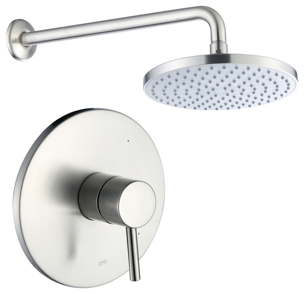 Luxier SS-B01-T Rainfall Shower Faucet Set, Brushed Nickel