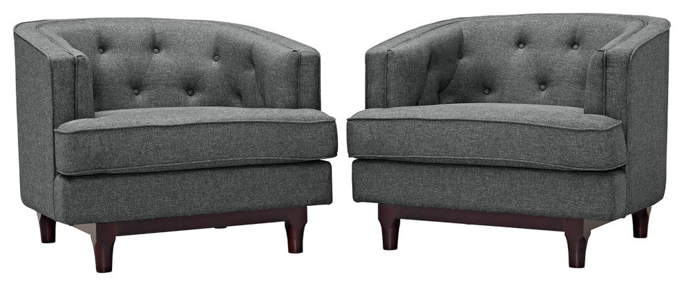 Modern Gray Coast Armchairs Set of 2
