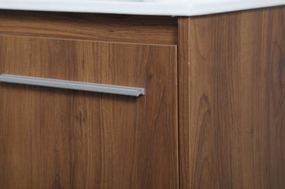 Single Bathroom Floating Vanity, Walnut Brown, 30"