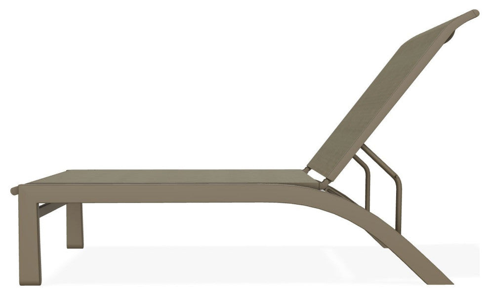Kendall Sling Stackable Outdoor Chaise Lounge, Elevation Stone/Beachwood