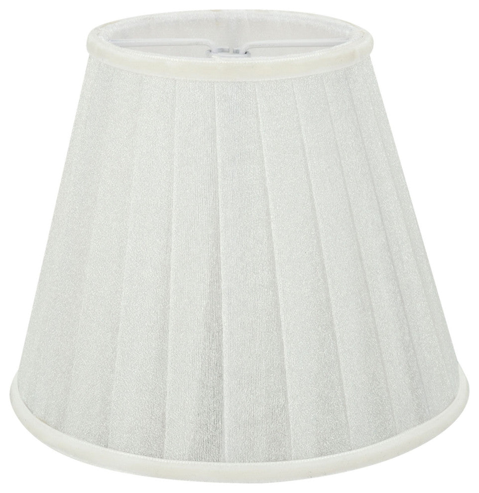 33112-6 Small Pleated Empire Chandelier Clip On Lamp Shade White 3"x5"x4 1/4"