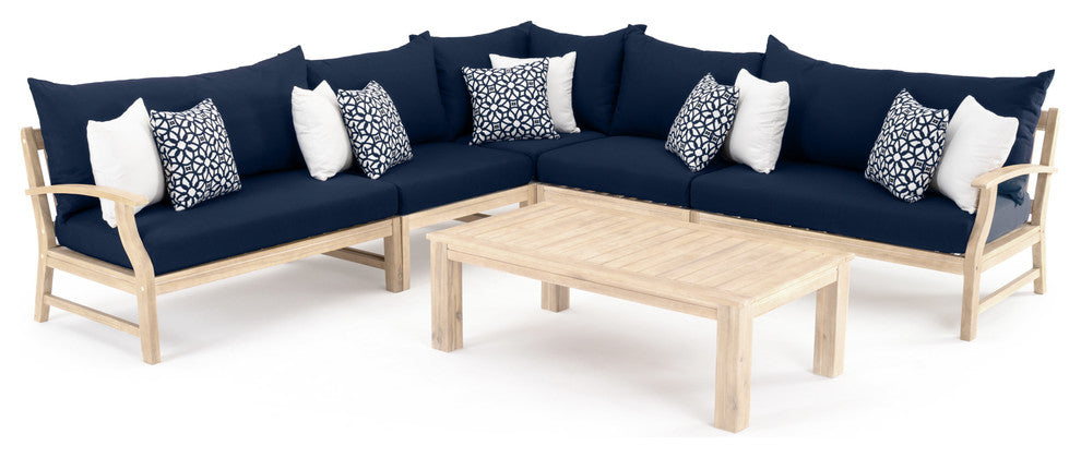Kooper 6 Piece Sunbrella Outdoor Patio Sectional, Navy