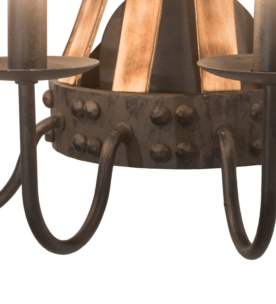 14 Wide Barrel Stave Wall Sconce