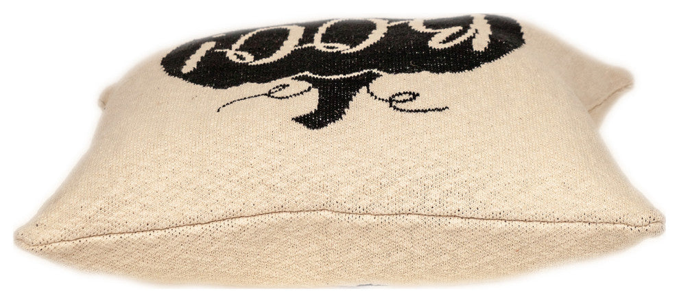 20" x 20" Cream Black Pumpkin Boo Square Accent Throw Pillow