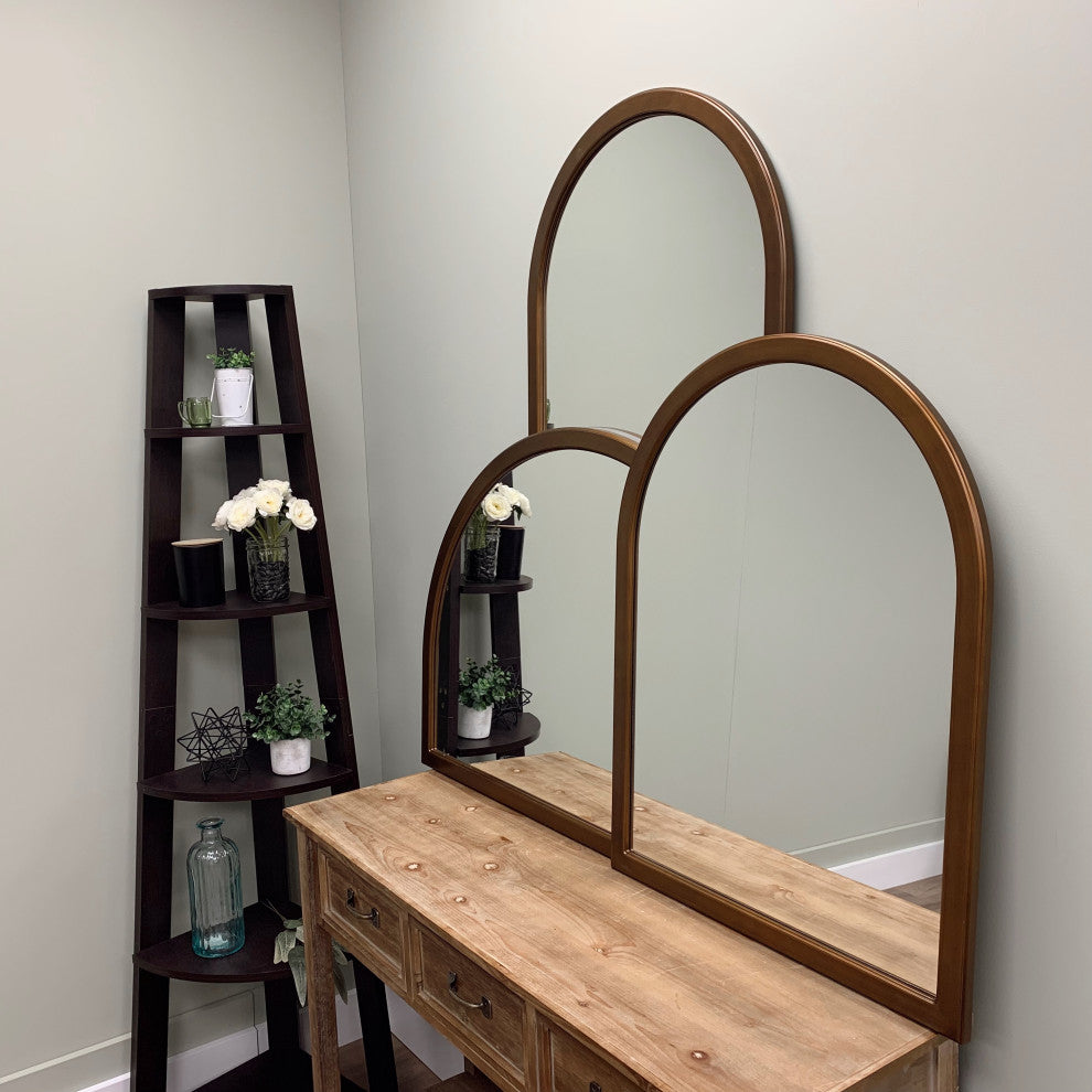 Pescara Framed Full Length Mirror, Crescent Cathedral 23.4"x47.4", Autumn Bronze