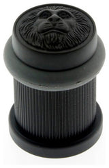Genuine Solid Brass Lion Head Bullet Door Bumper/Stop, Oil-Rubbed Bronze