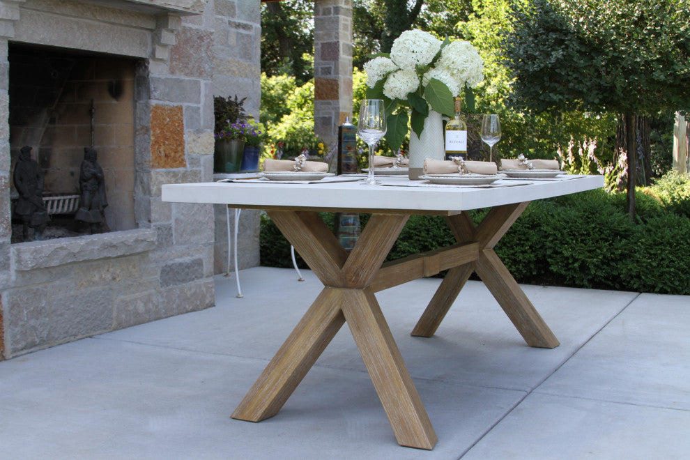 3-Piece Ivory Composite and Eucalyptus Wash Picnic Dining Set