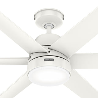 Hunter 60" Skysail Fresh White Wet Rated Ceiling Fan, LED Kit, Remote