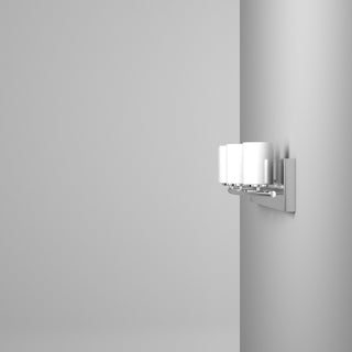 5x40W Bath Vanity Light With Chrome Finish and White Glass