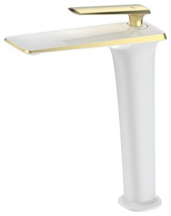 Becola™ Single Handle Bathroom Faucet, White & Gold