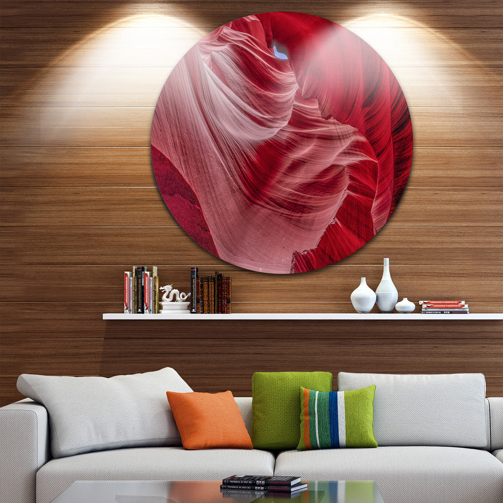 Inside Wall Of Antelope Canyon, Landscape Photo Round Wall Art, 38"