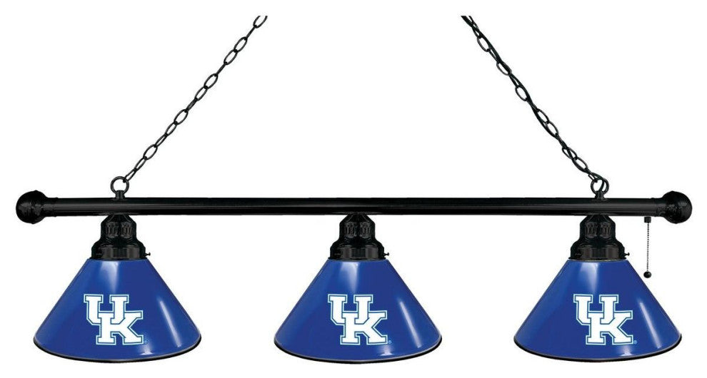 Holland University of Kentucky UK 3-Shade Billiard Light - Black