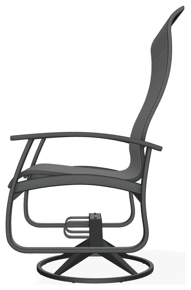 Belle Isle Sling Outdoor Swivel Rocker, Titanium/Graphite