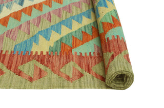 Sangat Flatweave Boran Brown/Lt. Green Rug, 4'0 x 6'0
