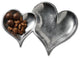 Two Section Textured Silver Heart Shaped Tray