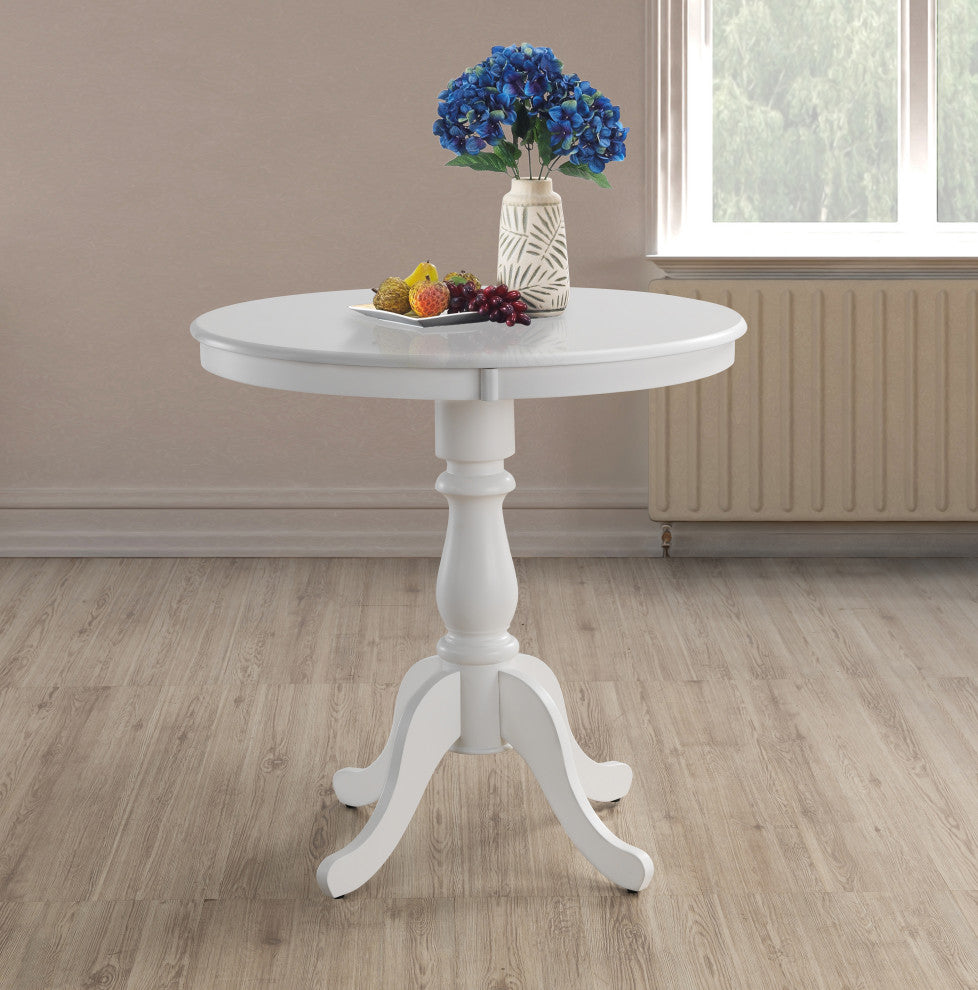 Bella Round Pedestal Bar Table, White