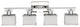 Trilluminate 4-Light Chrome Finish White Opal Glass Bath Vanity Wall Fixture 32"