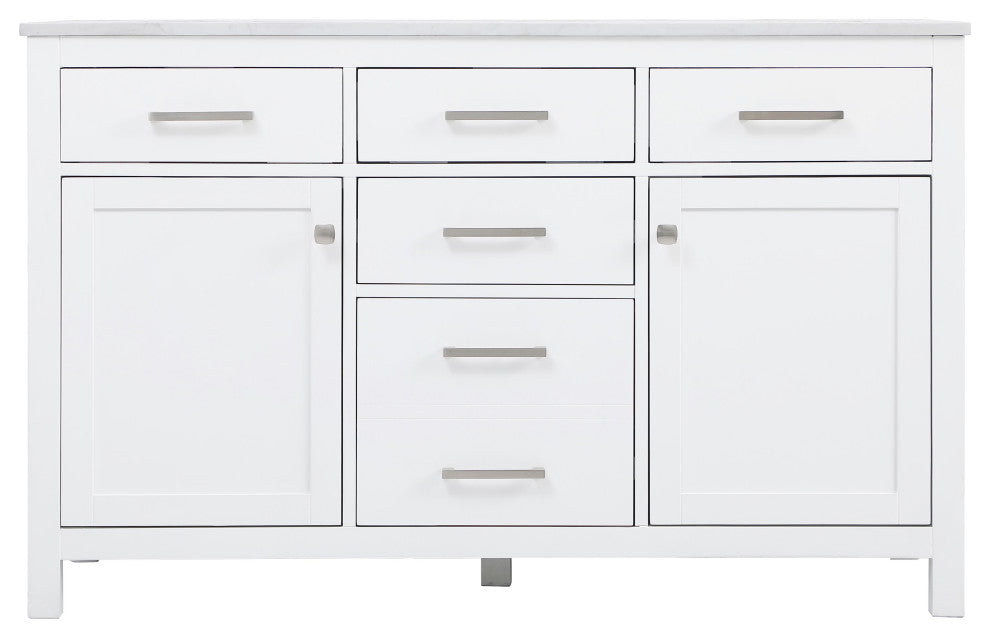54" Double Bathroom Vanity, White