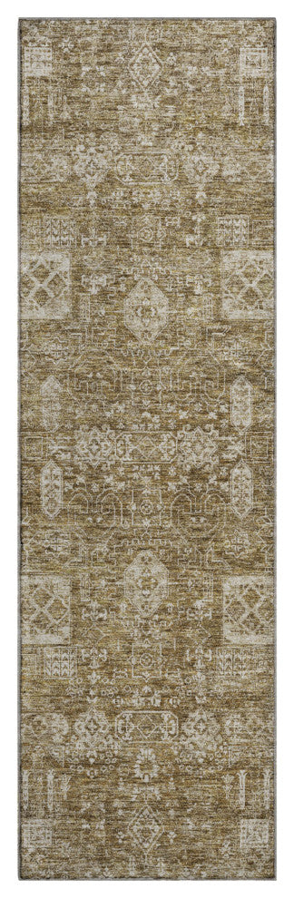 Premium Machine Washable Mayfield AMF637 Brown 2'3" x 7'6" Runner Rug