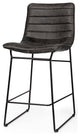 Meritt Black Faux-Leather Seat with Black Metal Frame Counter Stool