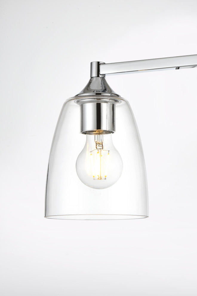 4 Light Chrome And Clear Bath Sconce