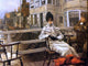 James Tissot Waiting for the Ferry - 21" x 28" Premium Canvas Print