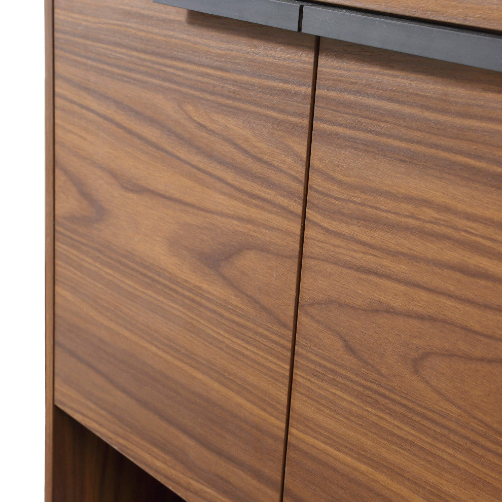 Phoenix Bath Vanity With Ceramic Sink - Full Assembly Required, Walnut, 24 Inch
