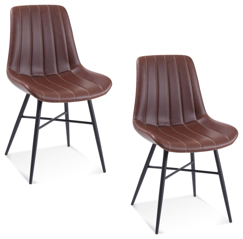 Dylan Side Chair, Brown Seat/Black Frame