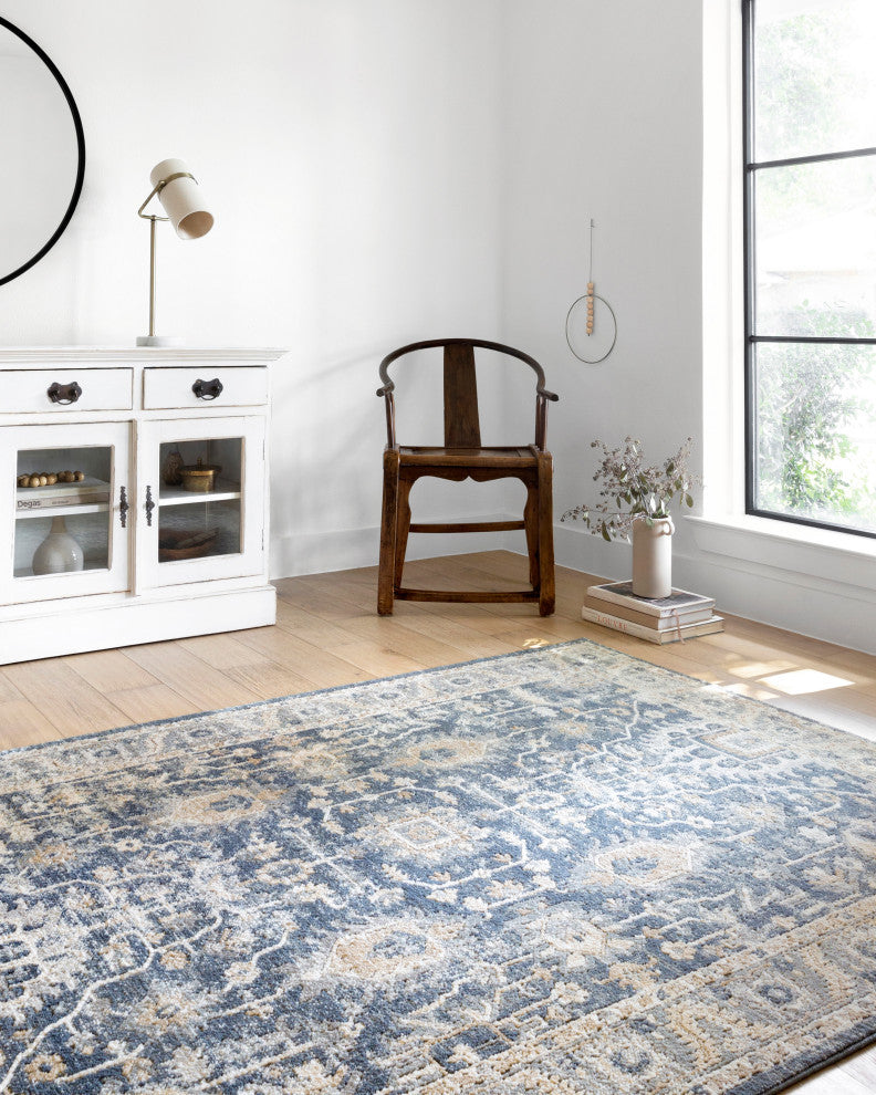 Teagan Area Rug by Loloi II, Denim/Pebble, 2'8"x10'6"