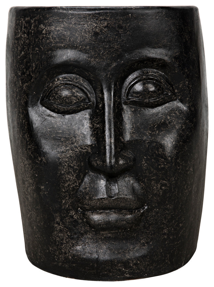 Head Side Table, Black Fiber Cement