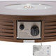 Leisuremod Walbrooke Patio Round Fire Pit Table With Aluminum Slats Frame, Brown