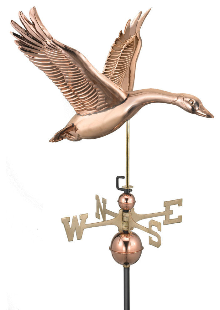Feathered Goose Weathervane, Pure Copper